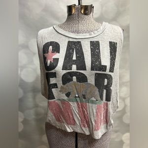 Toska California‎ Star Bear Grey large Women Tank Muscle Top